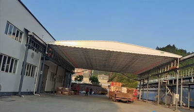 戶外防風(fēng)電動推拉棚搭建做懸空推拉雨棚